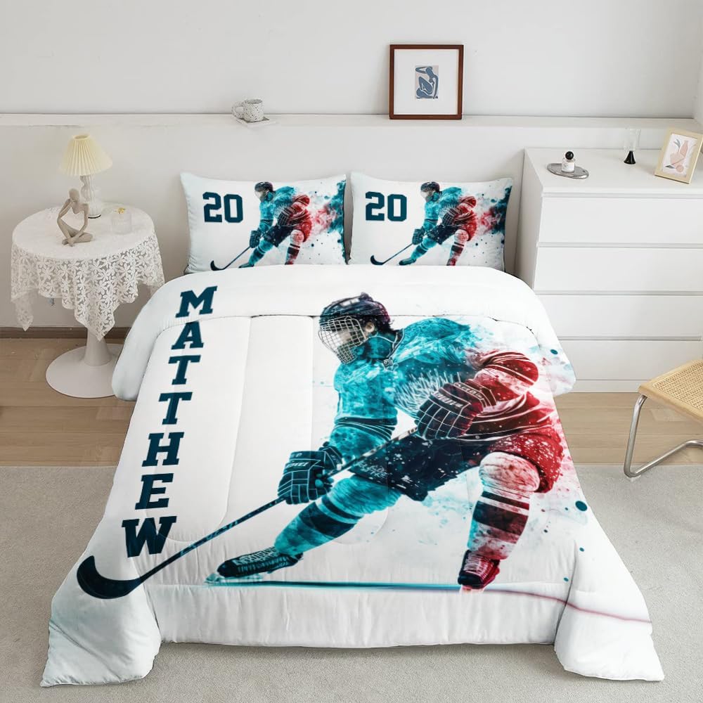 Hockey Comforter Set Twin Size Ice Hockey Goalie