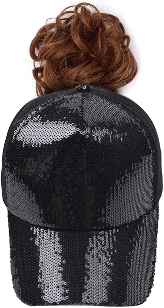 Ponytail Hat Women Criss Cross Baseball Cap Adjustable Messy Bun