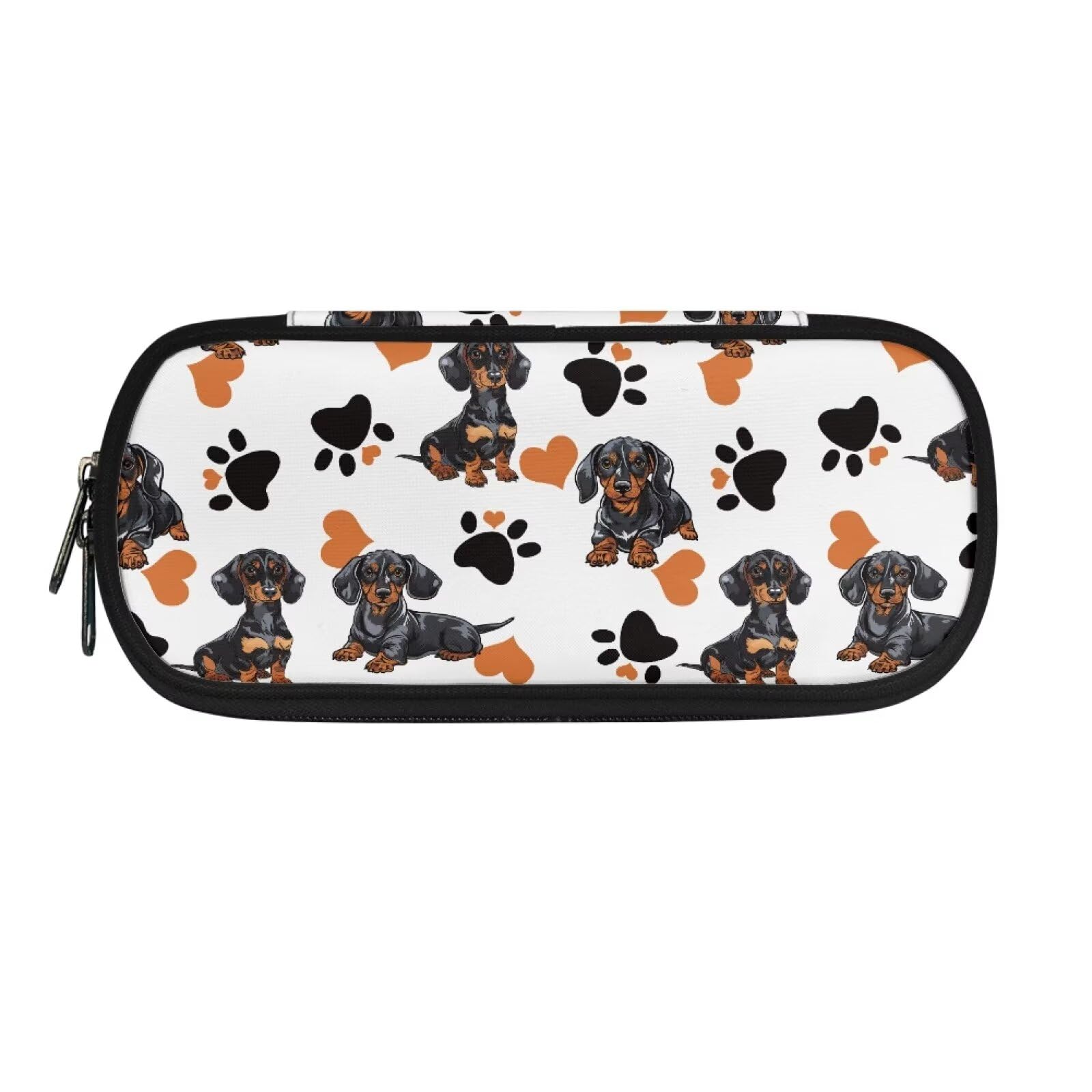 POLERO Cute Dachshund Pencil Case for Girls Sausage Dog Pen Holder with Compartments Paws Pencil Storage Pouch — image 1