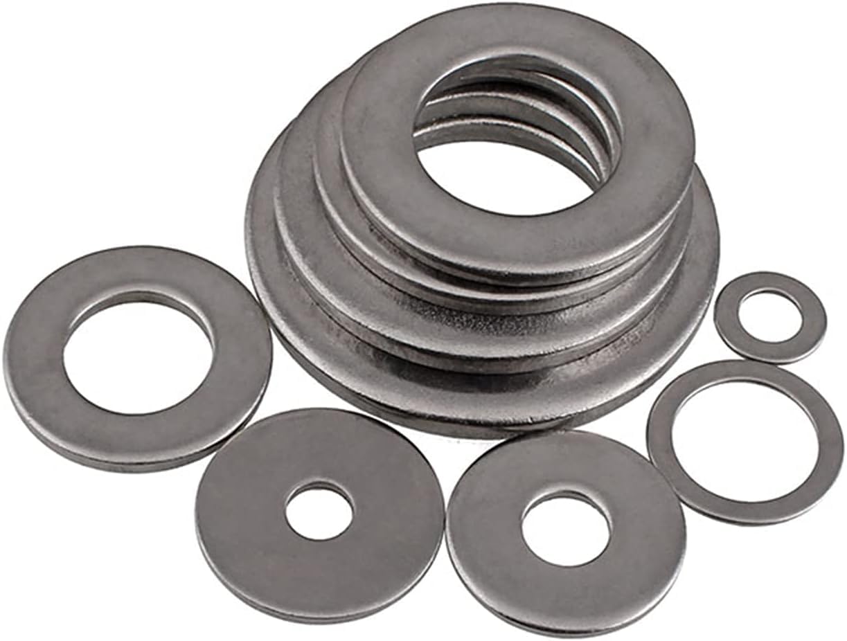 Arandelas,Arandela plana de reparación, Arandela plana de acero inoxidable 316 Junta plana Anillos de junta plana M2 M2.5 M3 M4 M5 M6 M8-M24 Espesor 0.5 mm-4 mm, 10/50 PCS, durabilidad duradera ( Colo