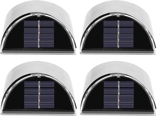 Fydun Juego de 4 piezas de acero inoxidable de energía solar LED luz de pared Control de luz para jardín Patio Iluminación 4 unids Set Stainl acero