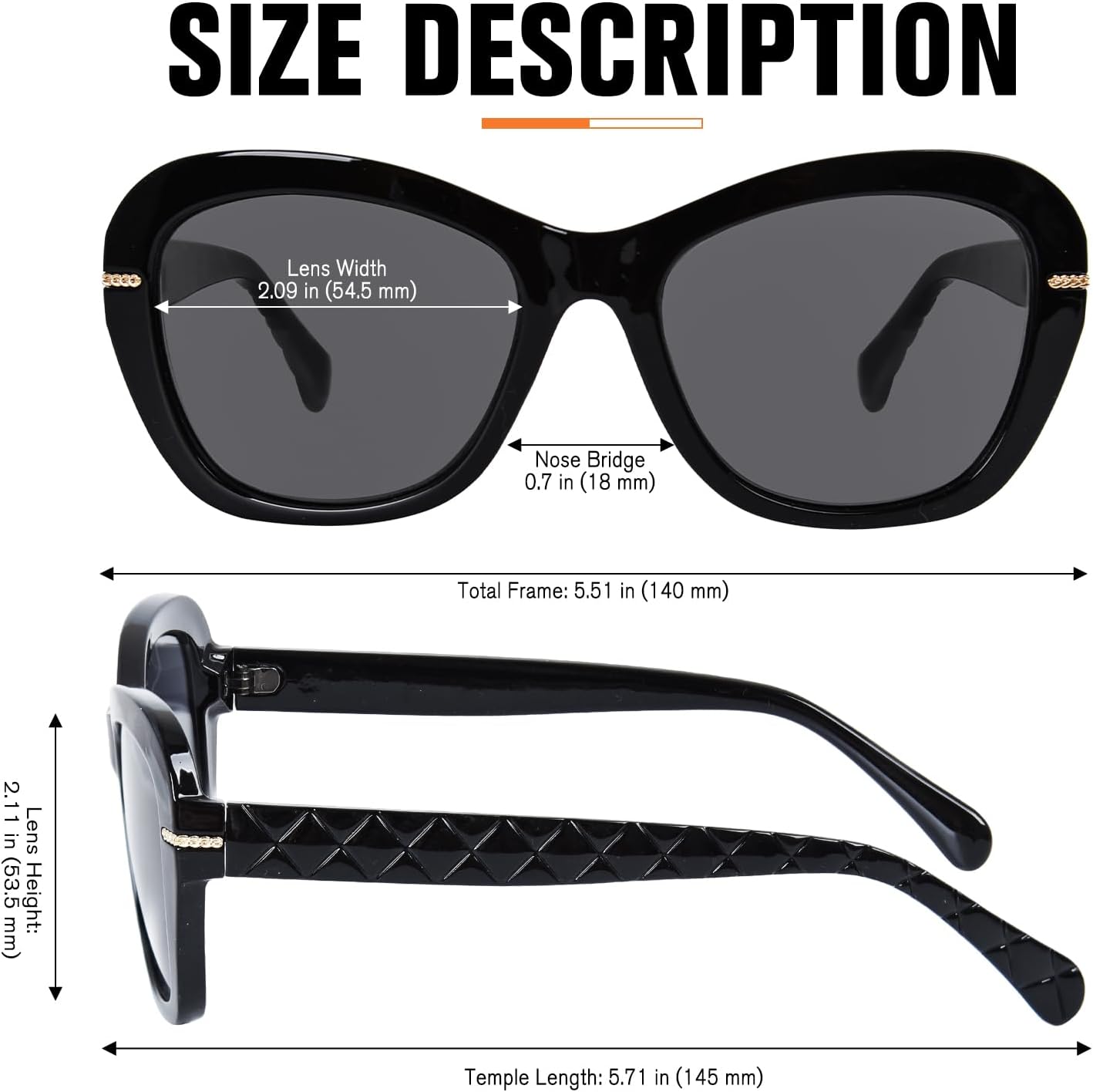 FONHCOO Progressive Multifocal Sunglasses for Women, Stylish Reader Sun Glasses Outdoor Reading Sunglasses UV400 Protection - Image 3