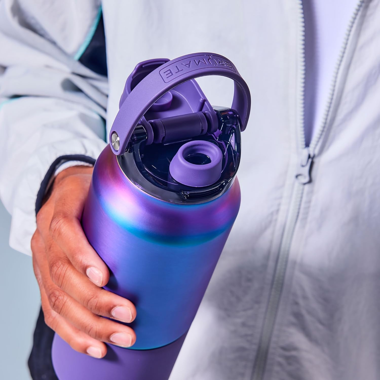 BrüMate Rise 35oz Water Bottle With 100% Leakproof Covered Silicone Straw | Insulated Stainless Steel Water Bottle With Removable Straw | Fast Flow | Soft Sip Silicone Spout | BPA-Free (Java) - Image 6