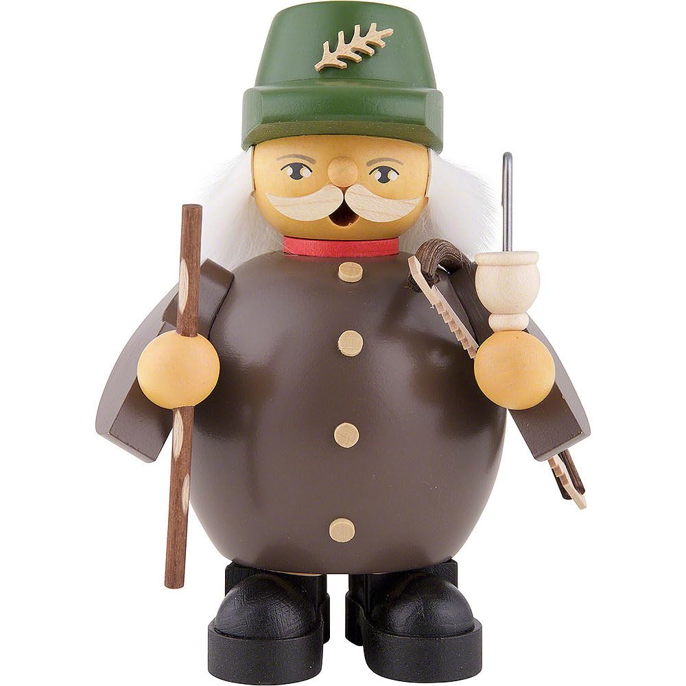 Figurine de Fumeur Müller 14 cm : Travailleur Forestier en Bois d'Erzgebirge