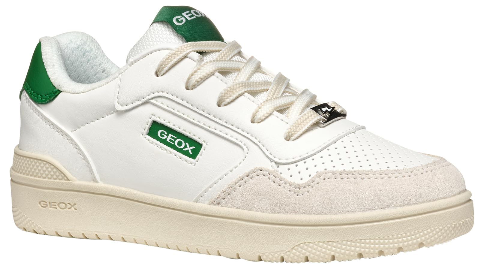 Geox J WASHIBA BOY D Sneaker, White/Green, 12.5 UK