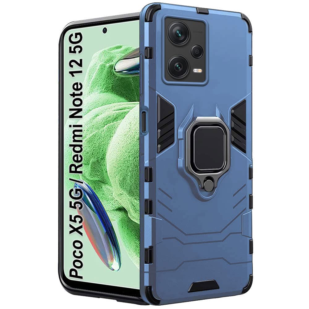 TheGiftKart Thermoplastic Polyurethane Tough Armor Bumper Back Case Cover For Mi Poco X5 5G/Redmi Note 12 5G|Ring Holder&Kickstand In-Built|360° Protection Back Case For Poco X5/Redmi Note 12 5G,Blue (B0BRXH42H7) Amazon Price History, Amazon Price Tracker
