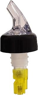 Thunder Group 1 1/2 OZ, Yellow Measured Liquor Pourer with Collar - Set of 12