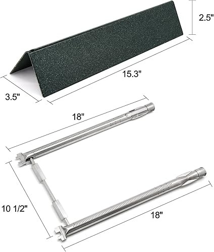 Miniatura 3 de Adviace Barras aromatizantes 7635 de 15.3 pulgadas, quemador 69785 de 18 pulgadas, rejillas de acero inoxidable 7637 de 17.5 pulgadas y rejilla de