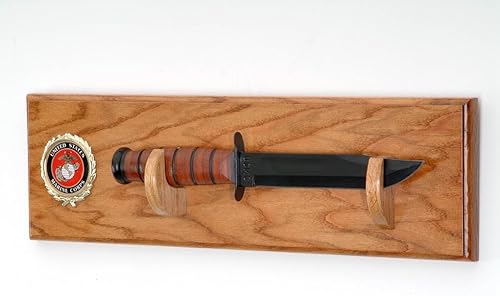 All American Gifts Placa de pared con cuchillo de combate militar, 16 pulgadas de largo x 5 pulgadas de ancho (emblema marino)