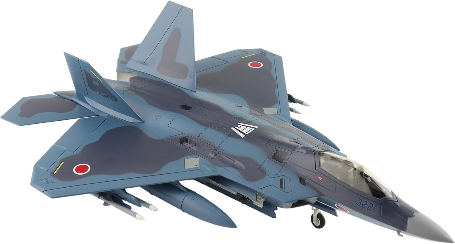 Hobby Master | 1:72 Scale Diecast Military Aircrafts | F-22 Sea Camouflage 37-8322, 3rd SQ, JASDF (Pseudo Scheme) (with 8 x AAM-3 Under The Wings) | Model HA2830