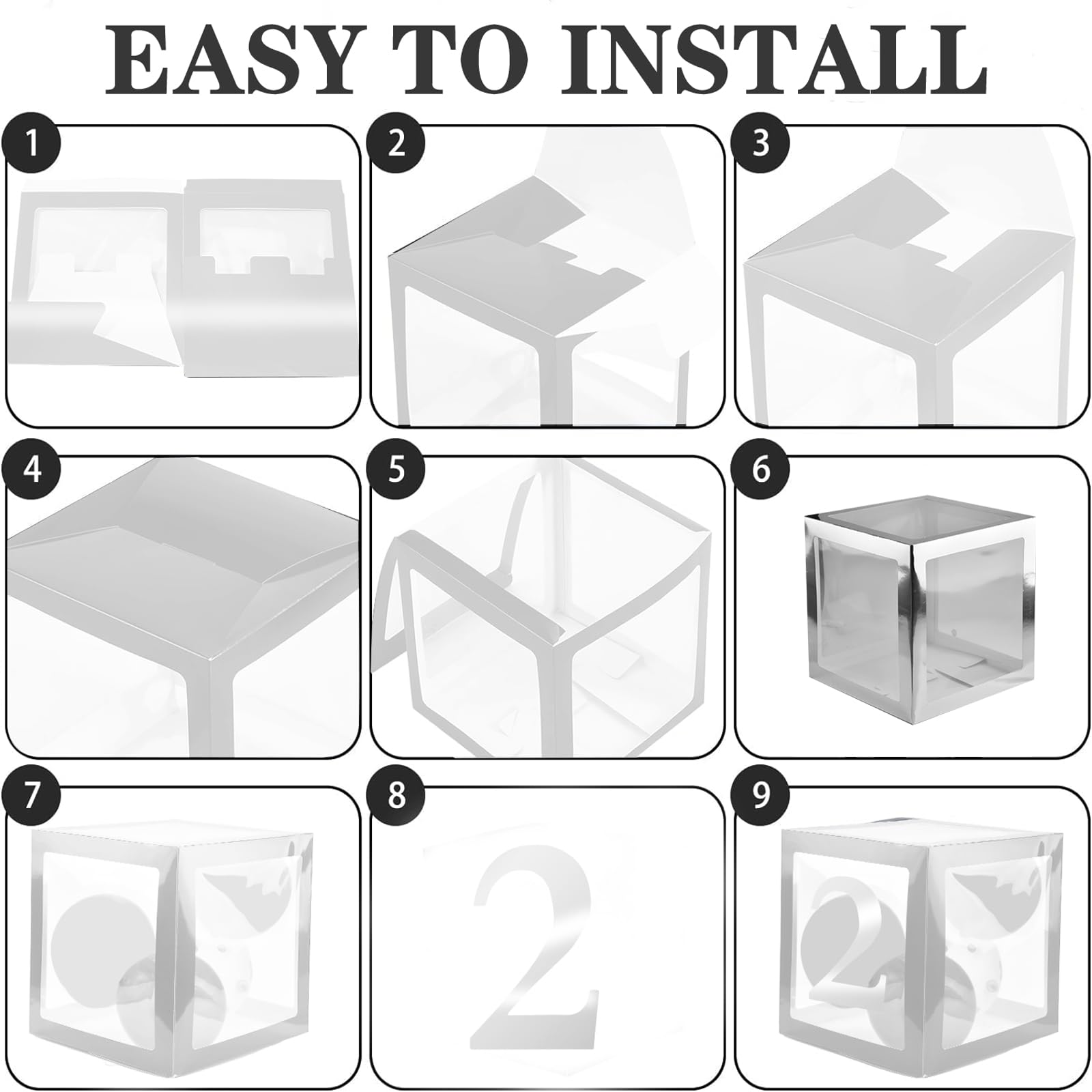 Abitoncc Prom Decorations 2025 Silver Balloon Boxes with “prom 2025 ” Letters Silver Latex Balloons for High School College Graduation Decorations Prom 2025 Balloon Boxes - Image 3