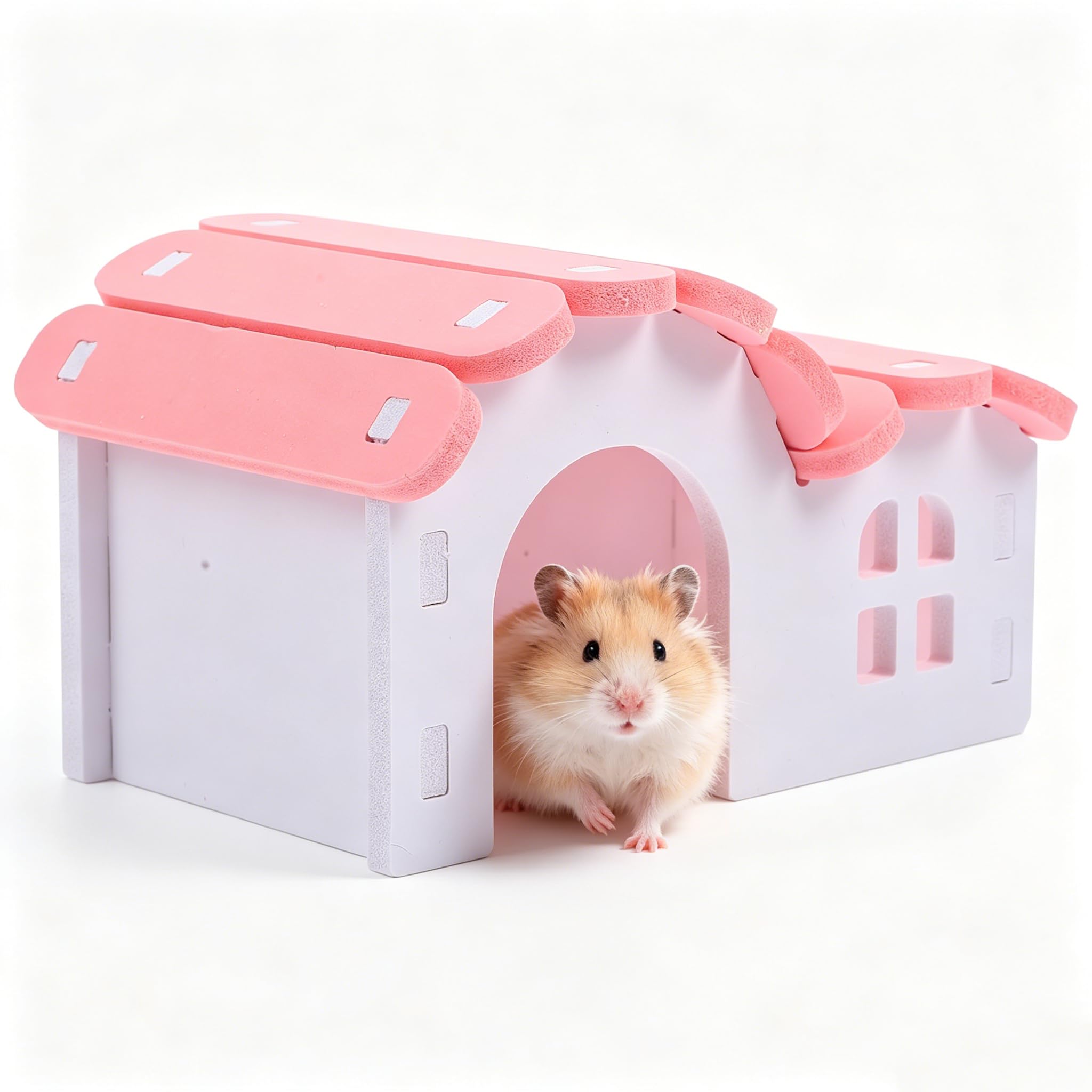 ibasenice Hamster Nest Small Animal House 5.51X3.74X3.15In Wooden Hideout for Hamsters Guinea Pigs Rabbits Chinchillas Private Sleeping Rest Space