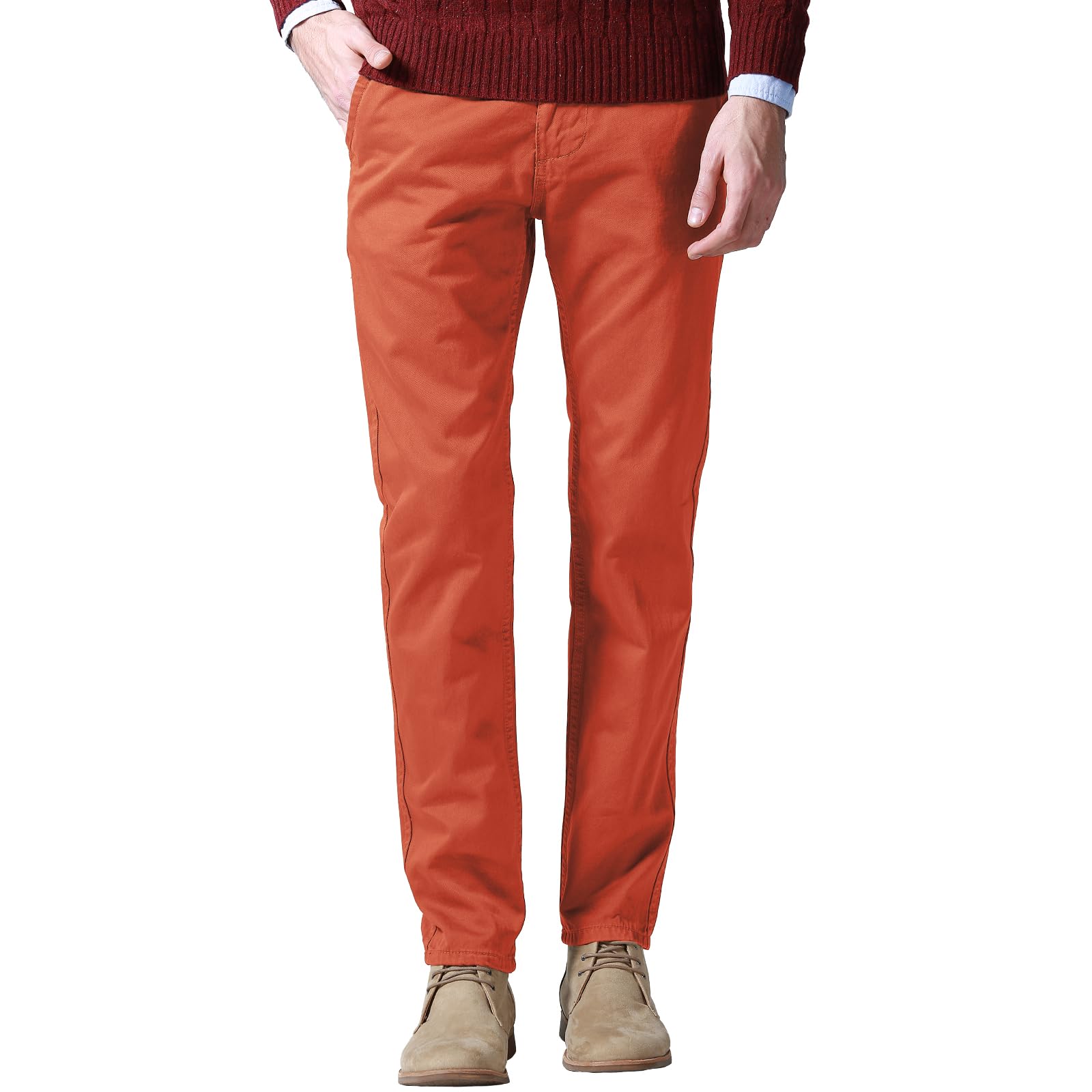 Match Mens Regular-Fit Casual Flat Front Chino Pants