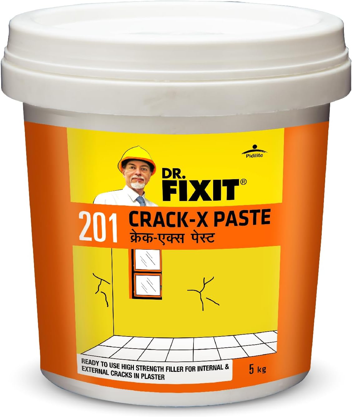 DR. FIXIT 201 Crack X Paste-1Kg, Ready to use crack filler for internal & external surface cracks on roofs,wall, Flexible Putty with excellent Bonding