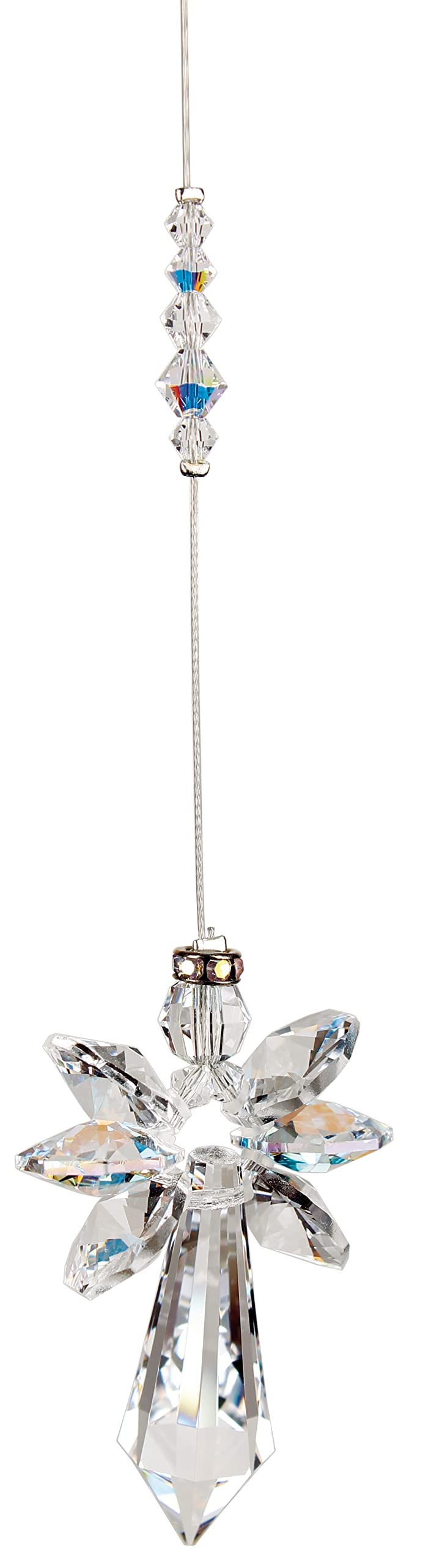 Woodstock Rainbow Makers Collection, Crystal Guardian Angel, Large (2'') Aurora Borealis, Large Guardian Angels Crystal Suncatchers for Outdoor, Patio, Home or Garden Décor (CALAB)