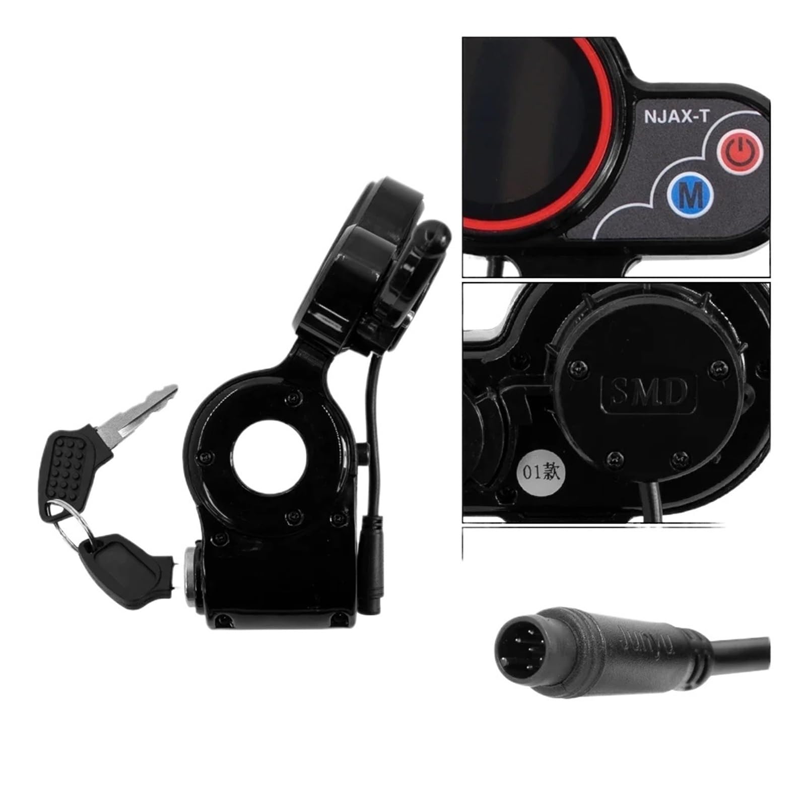 Display strumento acceleratore NJAX-T Display LED 48V con chiave, for ZERO, for 8 9 10 8X 10X 11X Parti cruscotto scooter elettrico acceleratore Cruscotto per monopattino elettrico