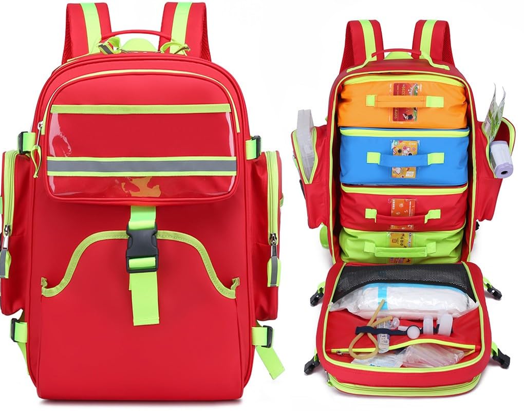 Mochila De Primeros Auxilios Vacía,Bolsa De Trauma Médico,Maletin De Enfermero,Botiquin Coche,Viaje,Casabolsa De Emergencia,Bolsa De Rescate Con Asa Para Táctico,Uidado(Solo Incluye La Bolsa)