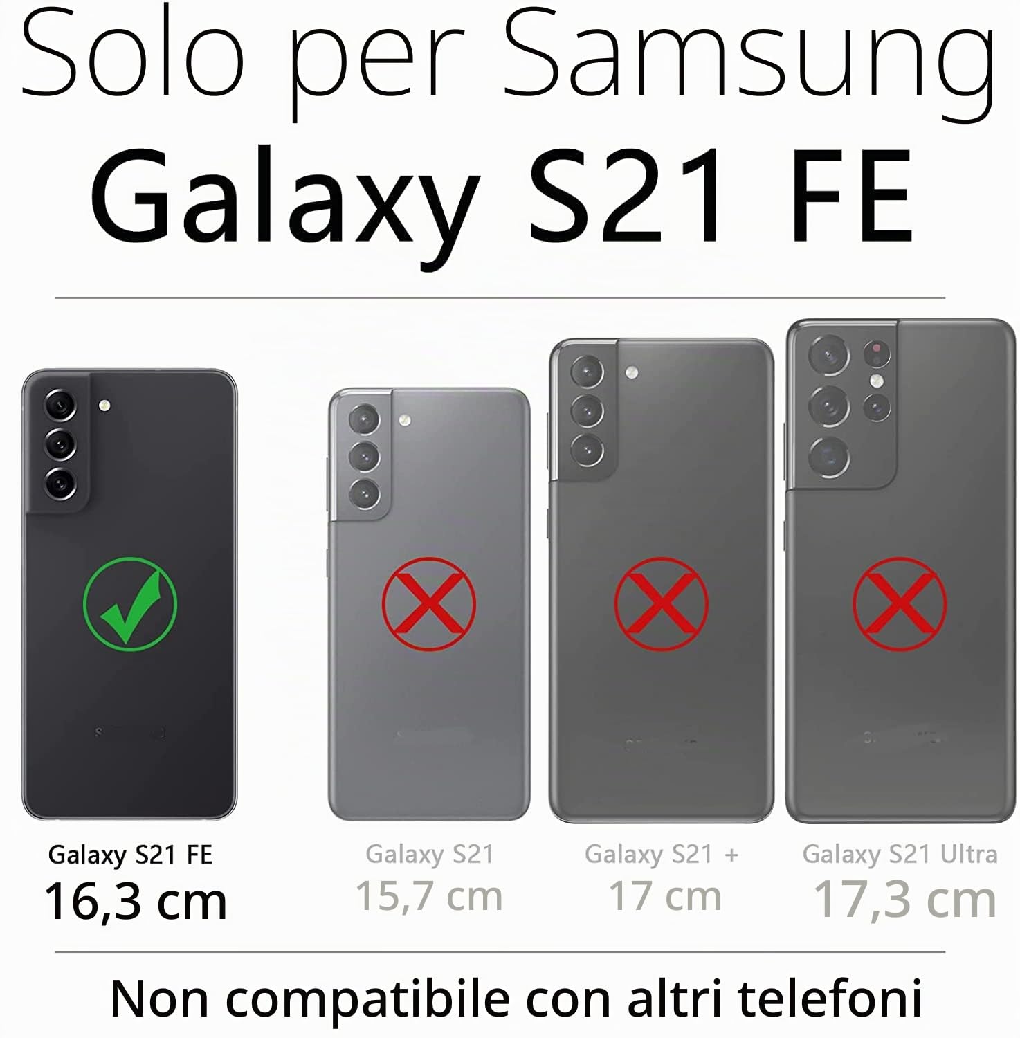 Custodia batteria per Samsung Galaxy S21 FE 5G, 5000mAh, Portatile Ricaricabile, Caricabatterie Esteso, Power Bank s21fe, Custodia di ricarica con protezione dello schermo, Nero