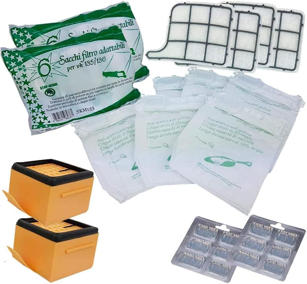 Ricambi Per Folletto 135 Sacchetto Filtro Per Aspirapolvere Vorwerk Folletto 135 Ricambio Originale 609434 - Foto 8