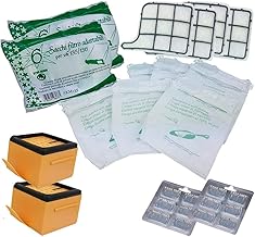 Kit 30 Pieces Kit for Vorwerk Kobold VK 135 VK136 12 Bags 12 Fragrances 4 Grid Filters 2 HEPA Filters