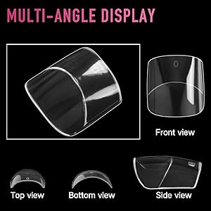 Buqikma Short Square Nail Tips - 600PCS Square Short False Nails Shorts Acrylic False Clear Tips Half Cover for DIY & Salon