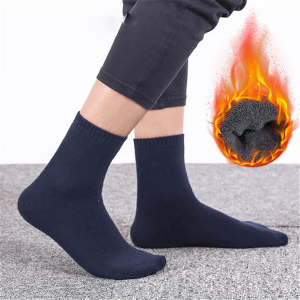 Autumn Winter Men's Warm Socks Cotton Black Gray Casual Tube Men Dress For Gift 5Pair