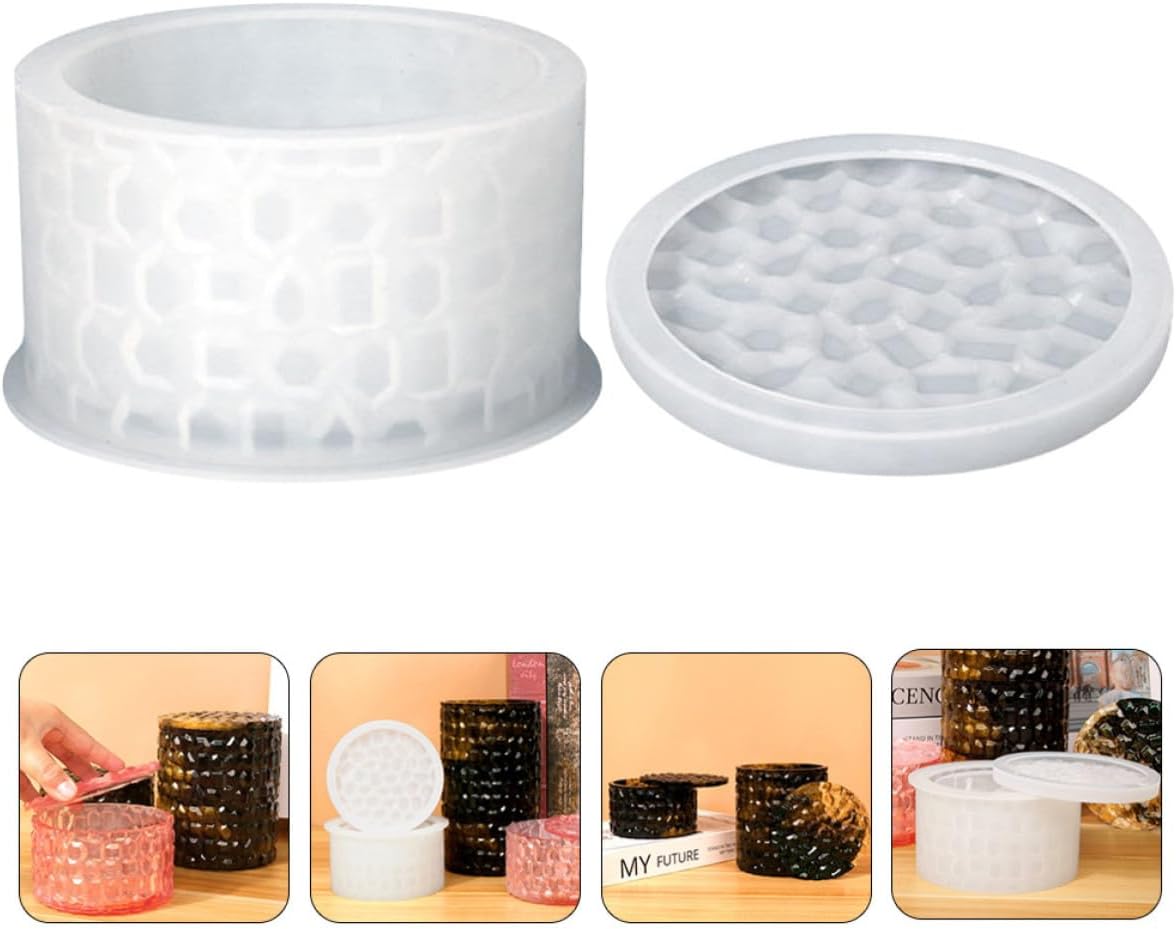 Silicone Trinket Box Mold for DIY Crafts Reusable White