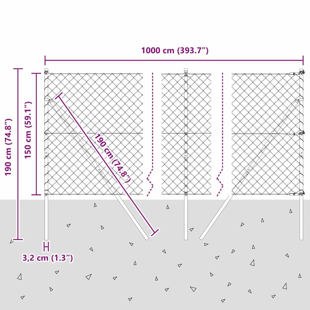 Ogrodzenie z siatki drucianej oparte na podłożu, 10 x 1,5 m, zielone, ze słupkami ze stali, odporne na warunki atmosferyczne, z powłoką PCW, ochrona przed promieniowaniem UV, łatwy montaż