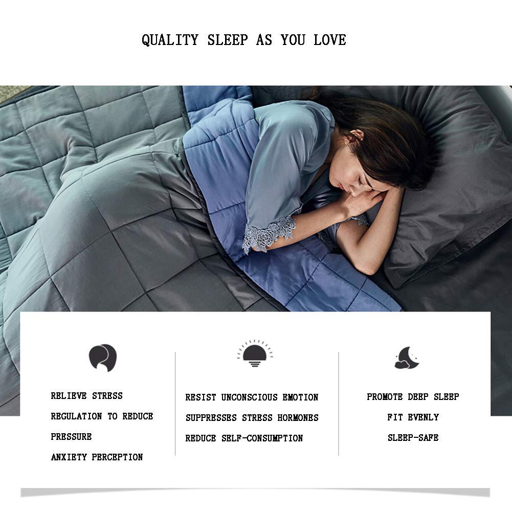 AIZYR Coperta Ponderata, Consolatore di Raffreddamento Coperta di gravità - con Perle di Vetro Premium Coperta Ponderata, Cover Rimovibile/Trapunte Durevoli, Materiale 100% Cotone,150 * 200CM/9kg