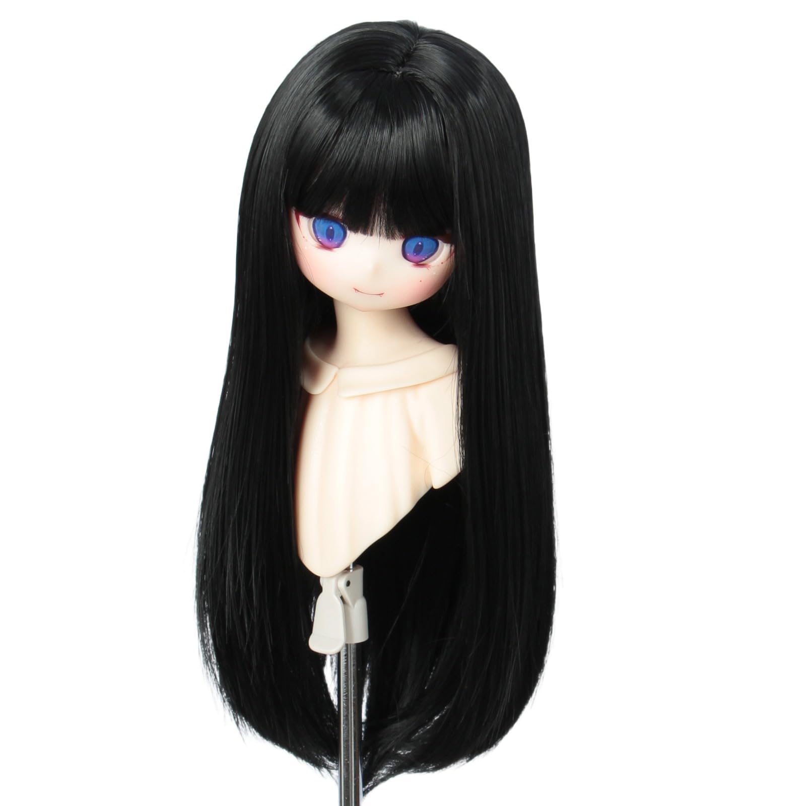 Tzncos Just 1pc Wig fit for 8-9 inch Head Dolls Long Straight 1/3 BJD Wigs MSD DOD Pullip Dollfie Hair (Black)