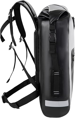 Miniatura 5 de Mochila impermeable Bolsa impermeable Bolsas secas 30L Roll Top Cierre Bolsas de viaje para kayak, camping, canotaje, senderismo, playa (gris)