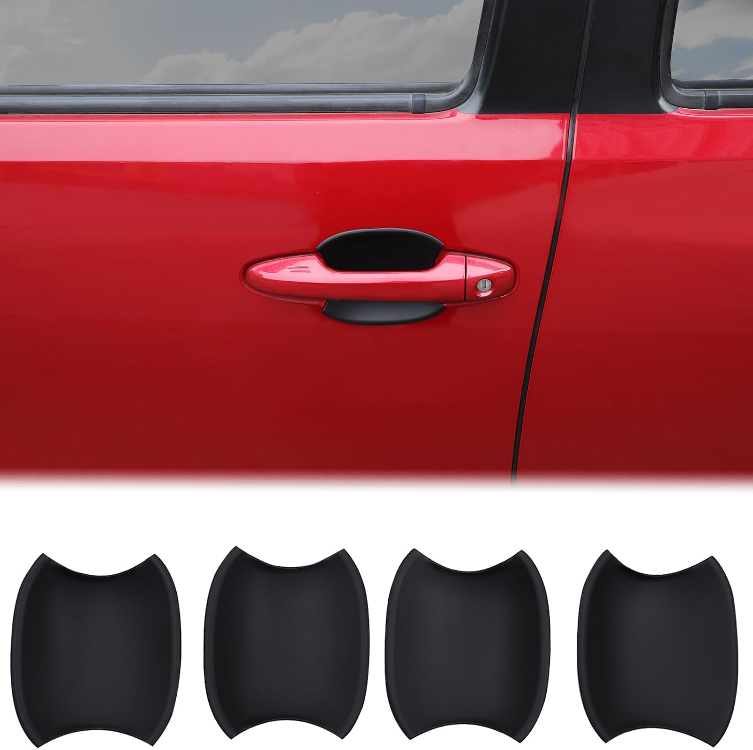 Aunginsy Exterior Door Handle Bowl Trim Cover Compatible with Toyota Tacoma 2016-2023 Pickup Truck Outside Front Rear Door Handle Cup Bowl Scratches Protector Decorative Sticker ABS Accessories