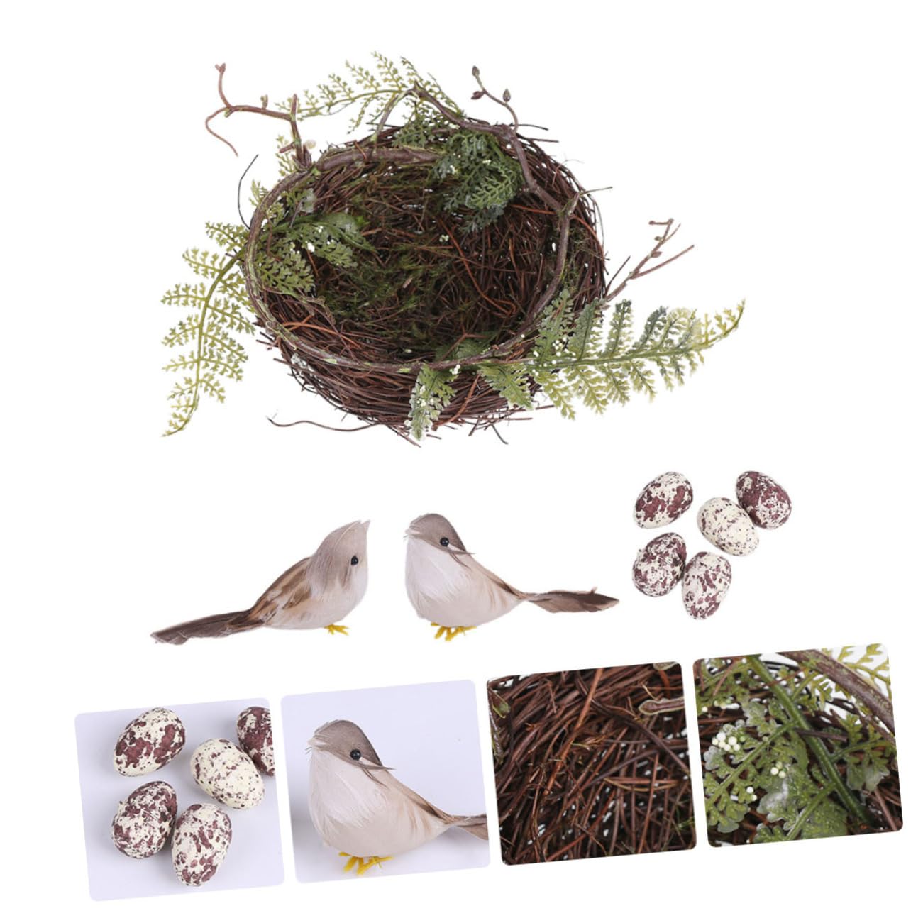 YARNOW 4 Ensembles nid d'oiseau élevage d'oiseaux décorations printanières Accessoire Jardinage Accessoires Jardinage Refuge pour Oiseaux Accessoire Photo de Mariage Artificiel décorer