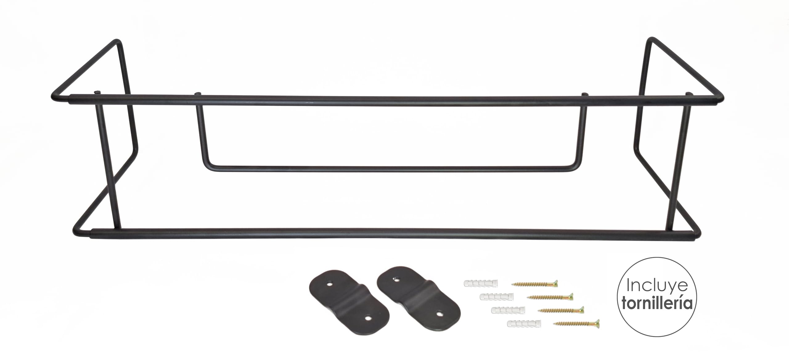 Balconcillo para Macetas, Portamacetas Ventana, Protector de macetas Ventana, Extensible 62-101 cm, Acero Lacado, Negro Mate | Incluye Tornillería