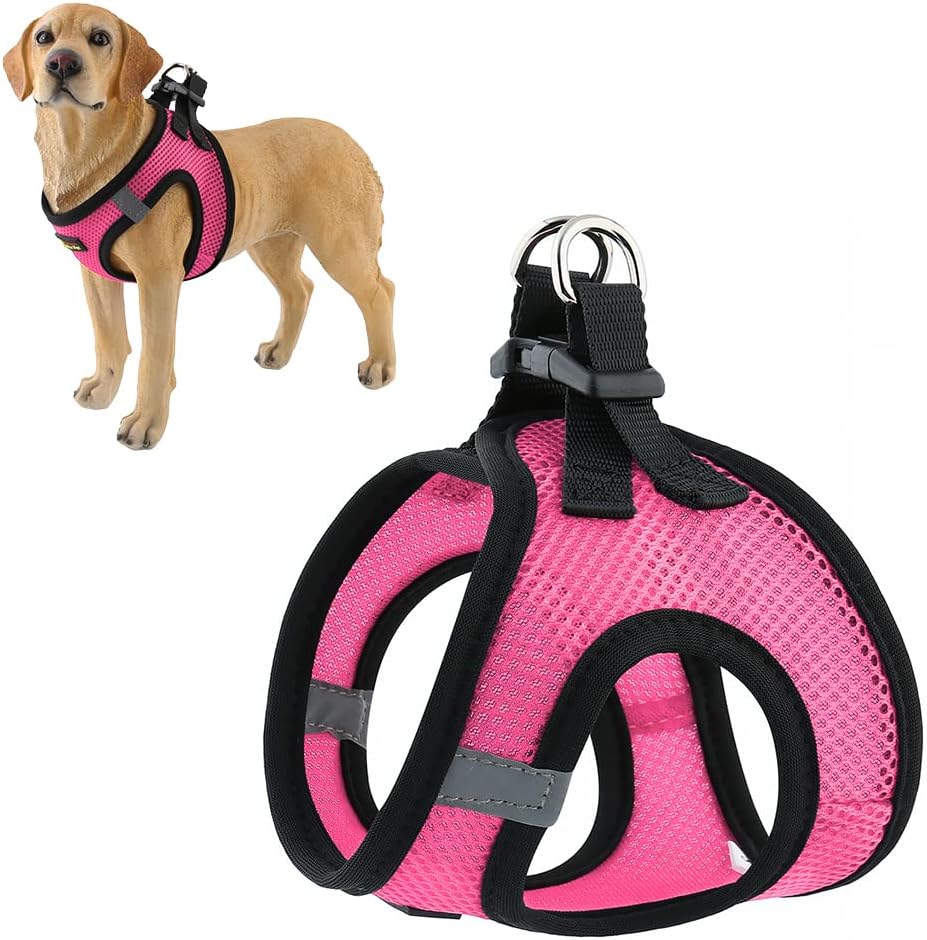 Plutus Pet Step-in Dog Harness, Adjustable Reflective Soft Dog Harness, Breathable Dog Vest Harness for Cats Puppy and Small Medium Dogs