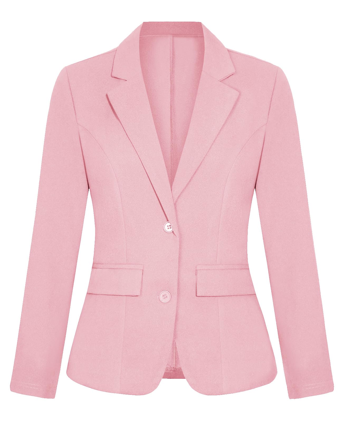 Pink Blazer for Women Fitted Long Sleeve Suit Lapel Button Blazers Jackets with Pockets Tailored Outfit Pink XL