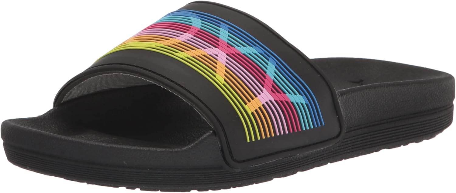 Roxy Girls RG Slippy Slide Sandal, Black Multi, 13 Big Kid