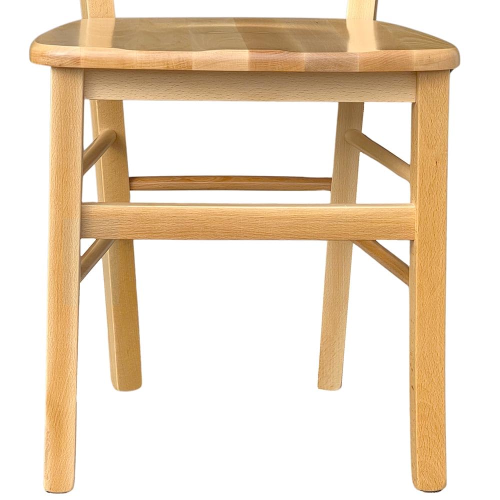 OKAFFAREFATTO MADDALONI Sedia legno venezia color ciliegio con seduta similpelle imbottita beige