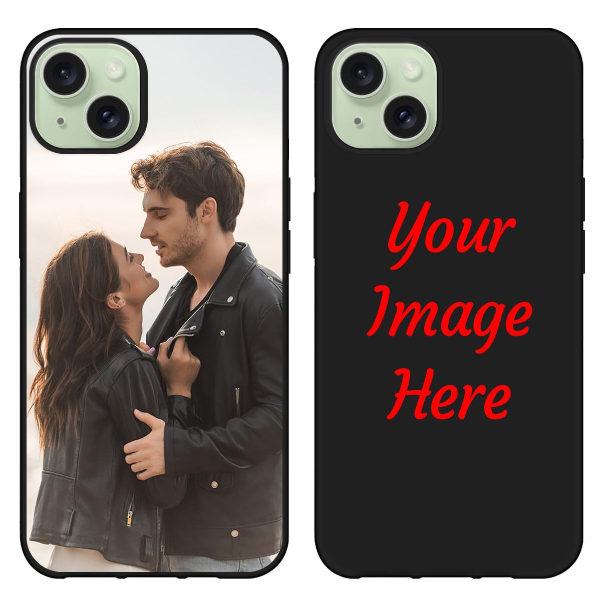 Custom Phone Case for iPhone 15 Plus Personalized Picture Photo Logo Name Text Case Customized Shockproof Slim Fit Cover Full Body TPU Bumper