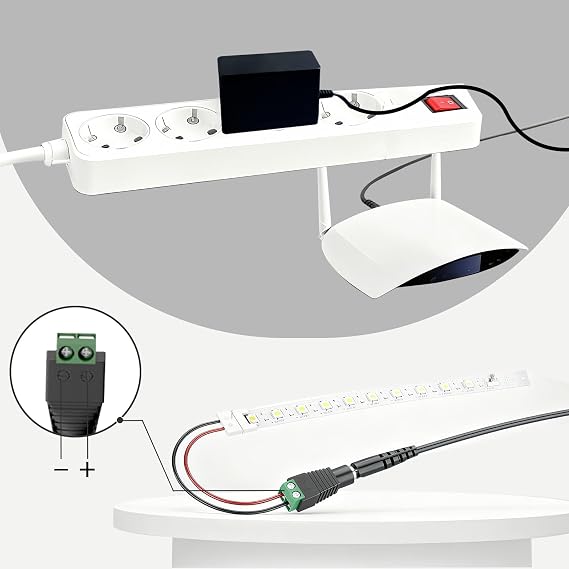 12V Netzteil 2A - AC Adapter Netzteil 12V Transformator Universal 2 Meter Kabel Eingang 100-240V Ausgang DC 12V 2A 24W Steckers 55X 21mmmit 2 DC Stecker LED-Licht Mehr 12V2A-Geräte