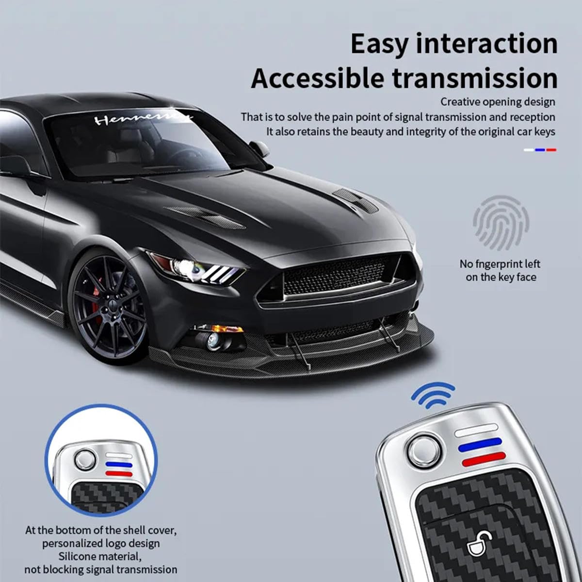 HATHWAY Compatible con Ford Fiesta 2008-2013, Cubierta de Control Remoto de Coche, Soporte Protector de Llave Inteligente Remoto, Funda para Llave de Coche con Llavero, Accesorios para Coche