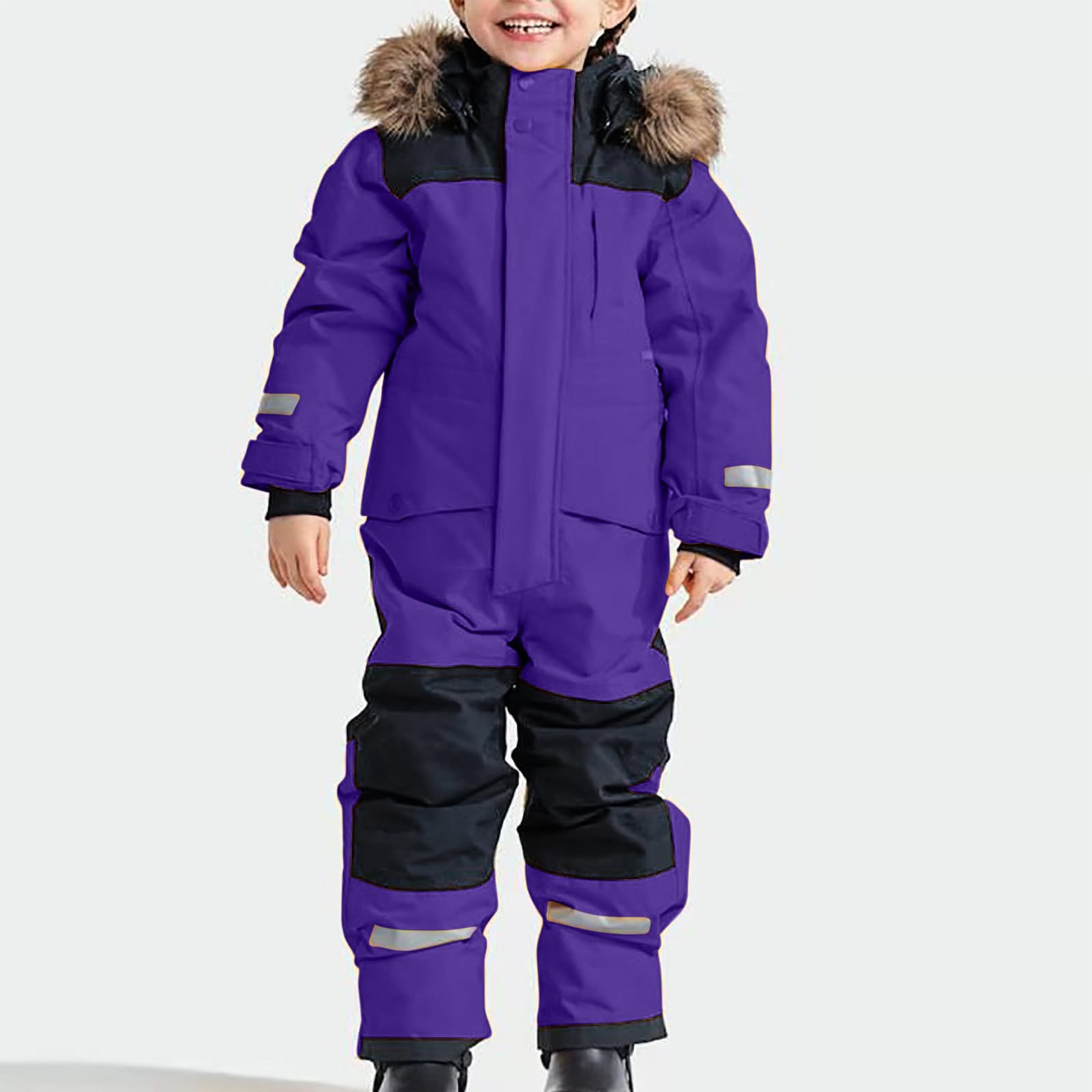 Chaqueta de esquí unisex para niños, mono de esquí con capucha, traje de nieve, impermeable, transpirable, traje de esquí engrosado, cálido, softshell funcional, mono de lluvia de una pieza, mono de