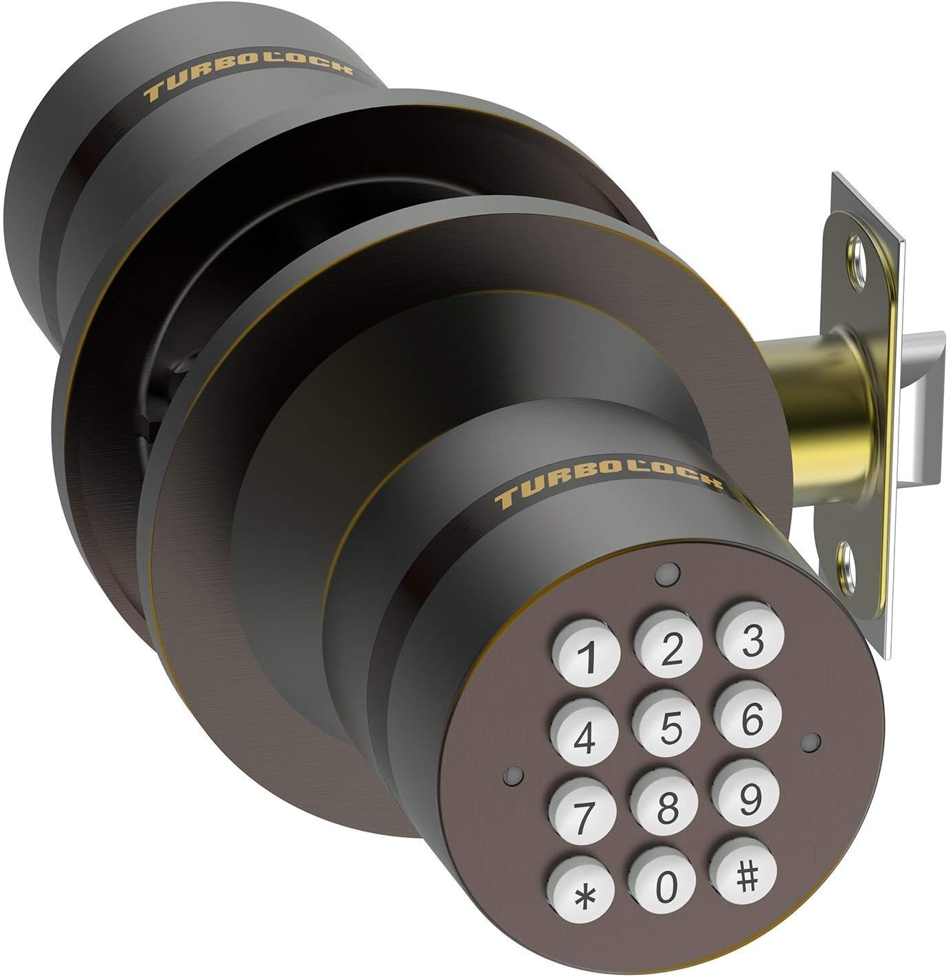 TURBOLOCK Smart keyless Door Lock Digital Code Lock – with Automatic Locking, Battery Backup & Easy Installation and Backlit keypad(Black)