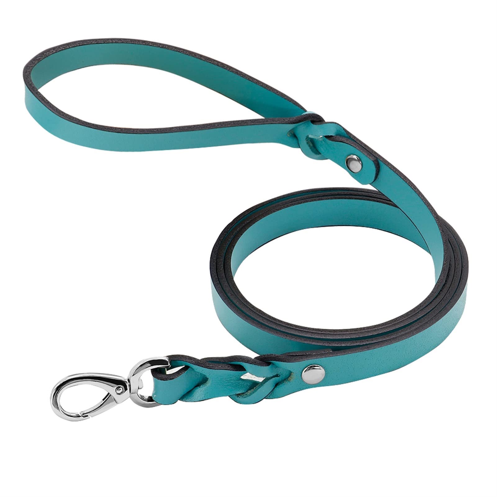 Skórzana smycz dla zwierząt Skórzana pleciona smycz dla psa Puppy Walking Training Lead Zwierzęta domowe Psy Smycze Pasek dla małych, średnich i dużych psów Lina trakcyjna 130 cm (kolor: 02, rozmiar