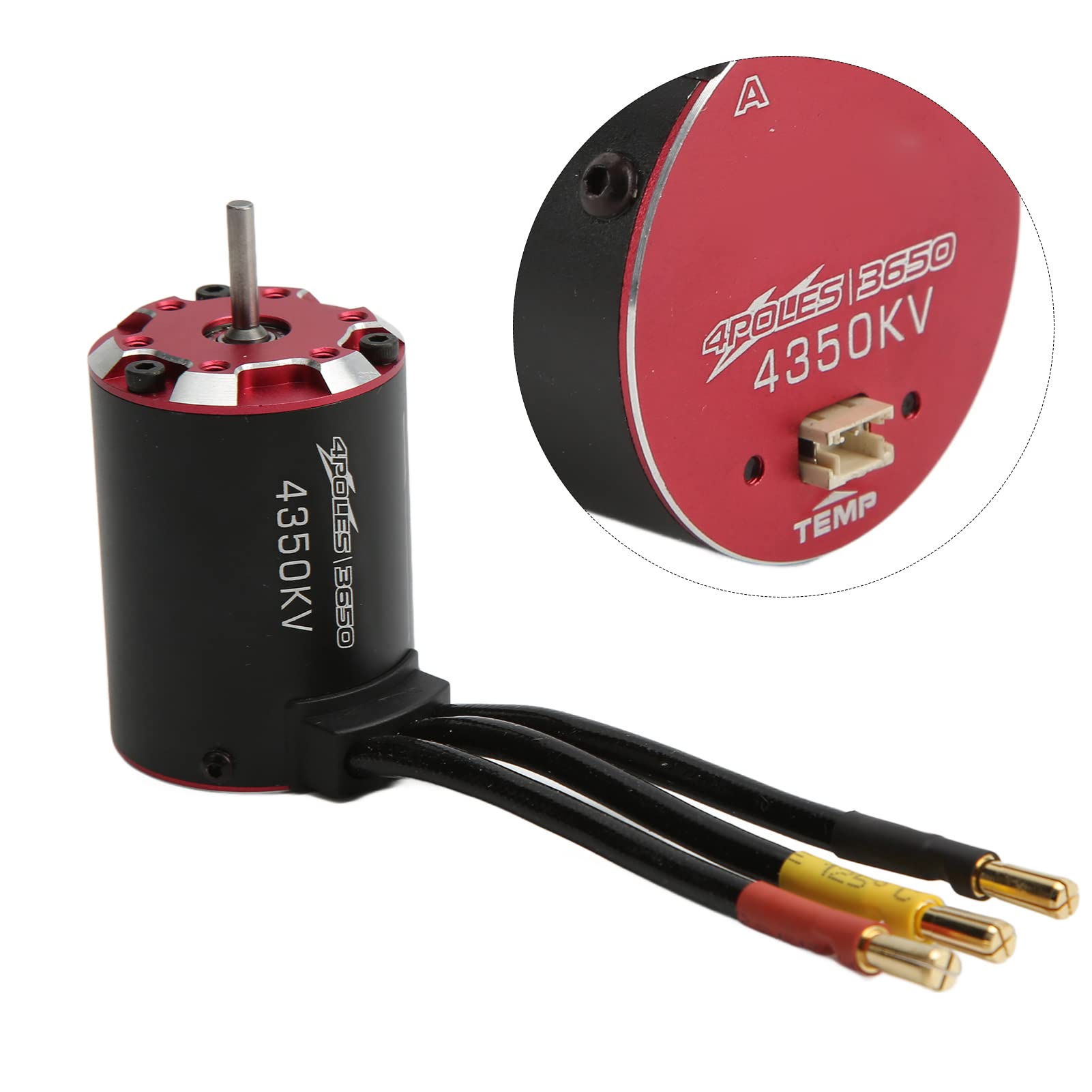 3650 4350KV Bezszczotkowy silnik bezszczotkowy 4 naddźwiękowy silnik z portem czujnika temperatury dla samochodu RC 1/8 1/10