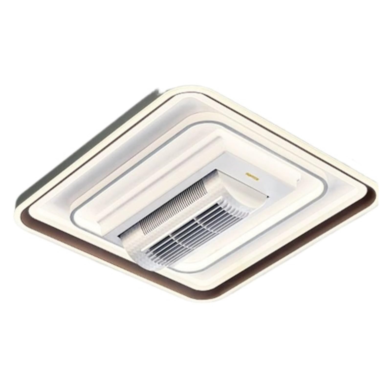 ERETYRET Leafless Fan Lamp LED Ceiling Living Room Bedroom Restaurant Strong Wind Eye Protection Quiet Cooling(Square)