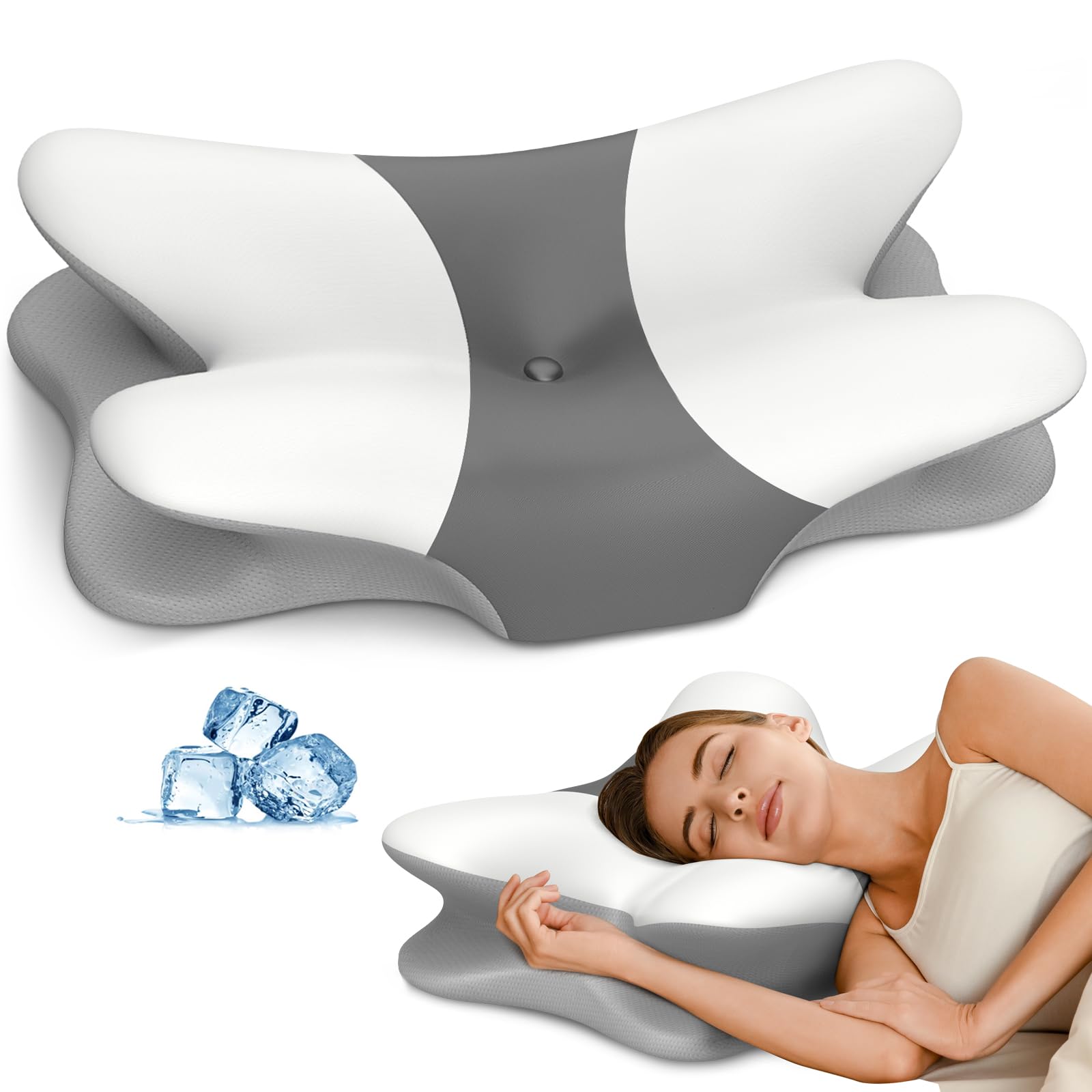 Photo 1 of Besyodo Cervical Pillow for Neck Pain Relief - Ergonomic Neck Pillow for Sleeping, Contour Memory Foam Pillows Side Sleeper Pillow for Neck Support, Bed Pillow for Back Stomach Sleepers