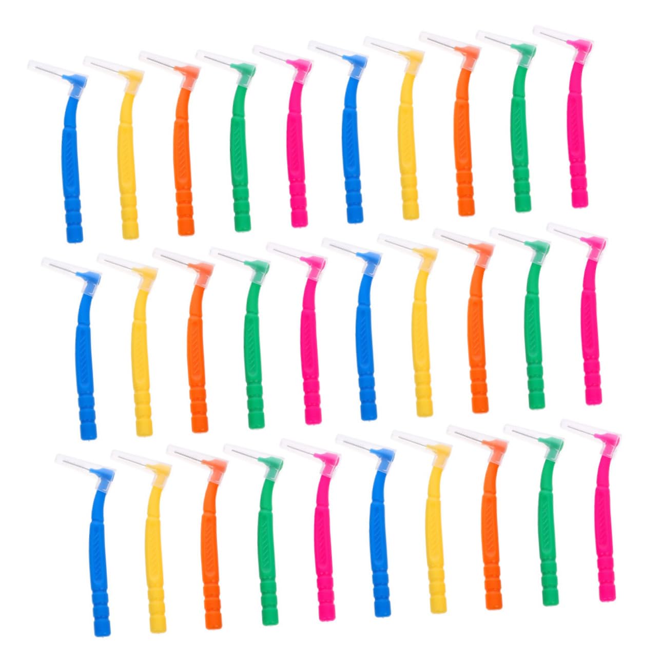 VICASKY 5 Set Spazzolino Interdentale Finisce Viaggio Portatile Sottile Facile Dente Orale Angolato Intercapedine Piccolo Multipack Adulti Compatto A Forma Di Lana Di Nylon 30 Pezzi*5