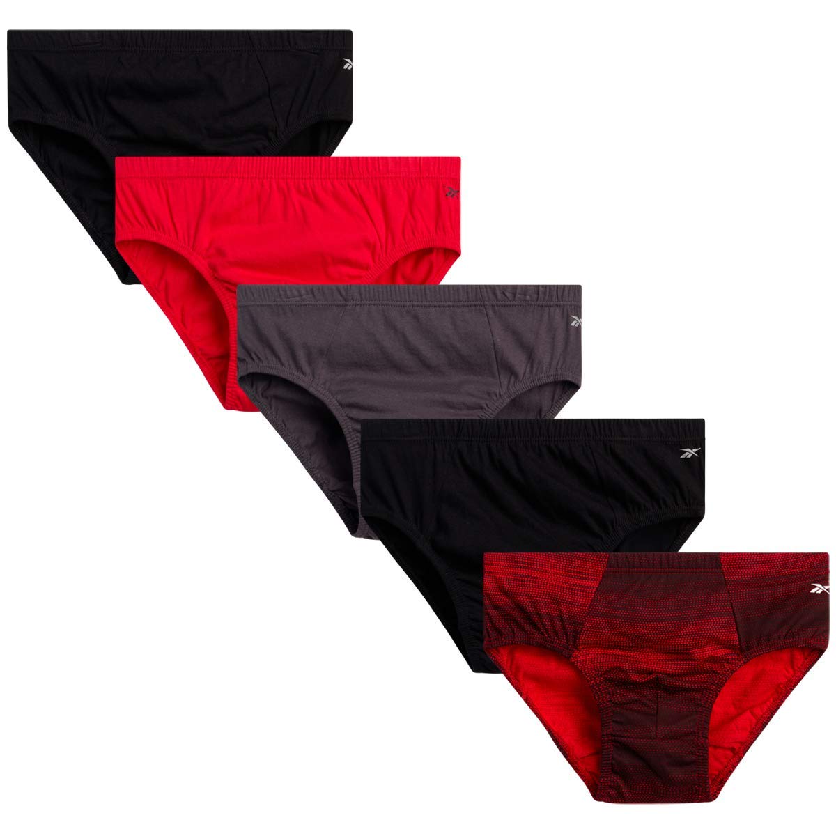 Reebok Men's Underwear - Low Rise Briefs with Contour Pouch (5 Pack)