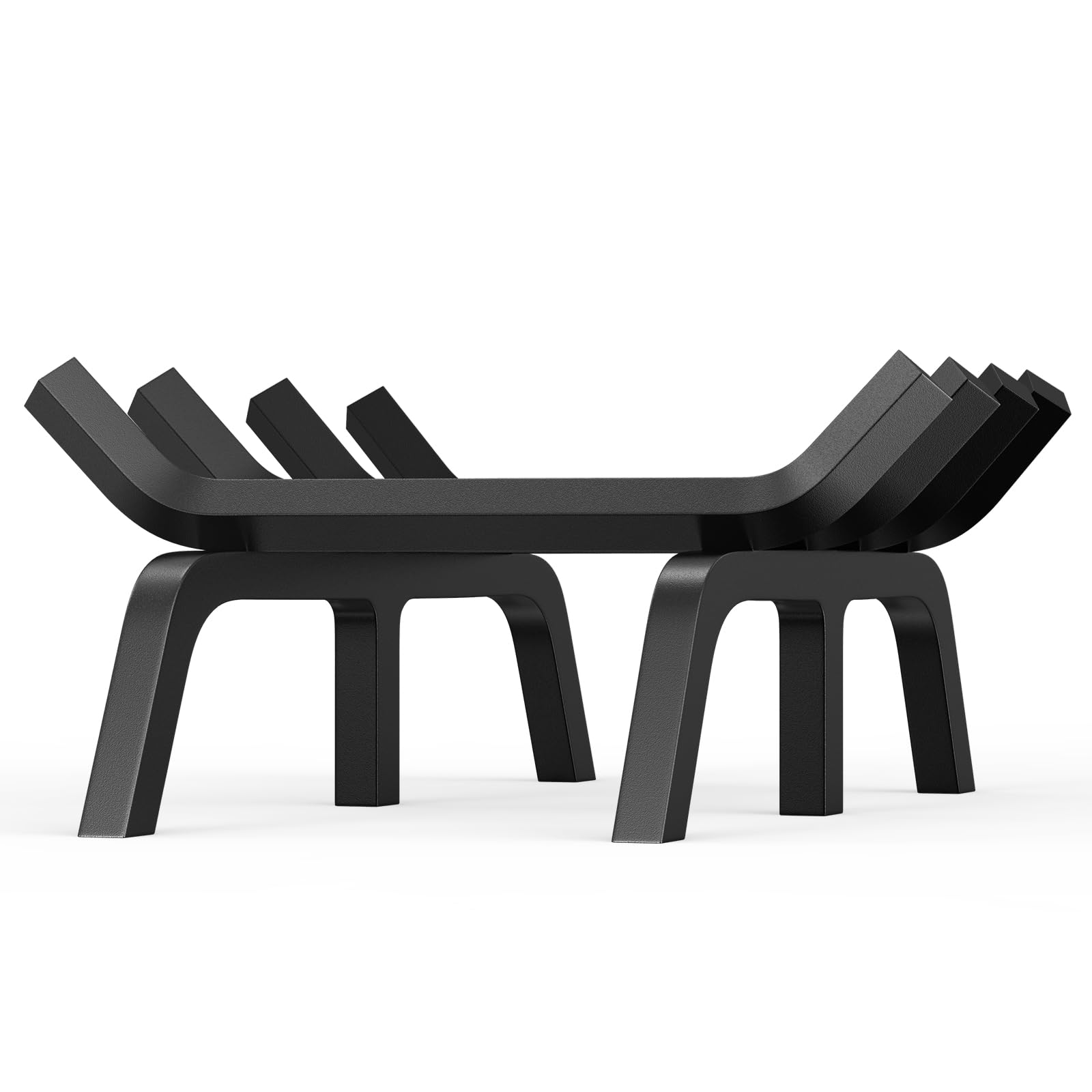 VEVOR Kaminrost, 46x18x10cm Feuerbock für Kamin mit 6 Stützbeinen, 19 mm pulverbeschichtete Stahlstangen, Feuerrost, Kaminholzrost, Ofenrost, Brennholzhalter für Innen- & Außenkamine